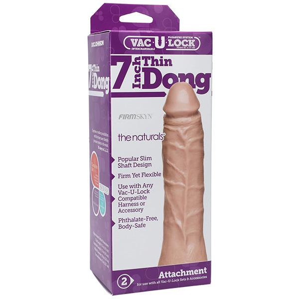 VacULock Thin 7 Inch Natural Dong Attachment - Image 2