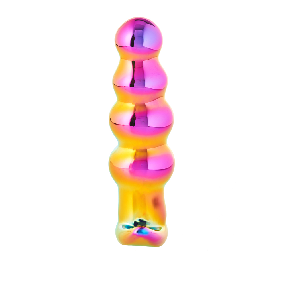 Glamour Glass Remote Control Beaded Butt Plug - Image 3