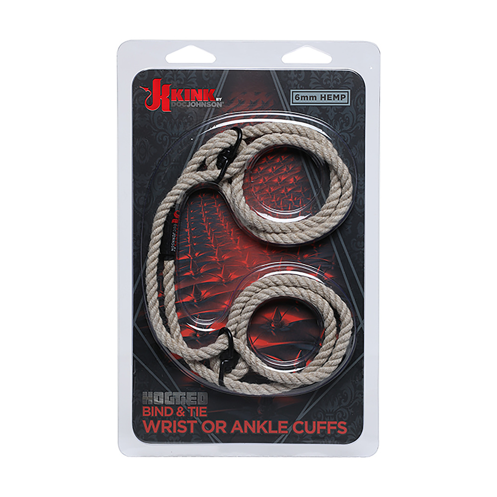 KINK Hogtied Bind and Tie 6mm Hemp Wrist or Ankle Cuffs - Image 4