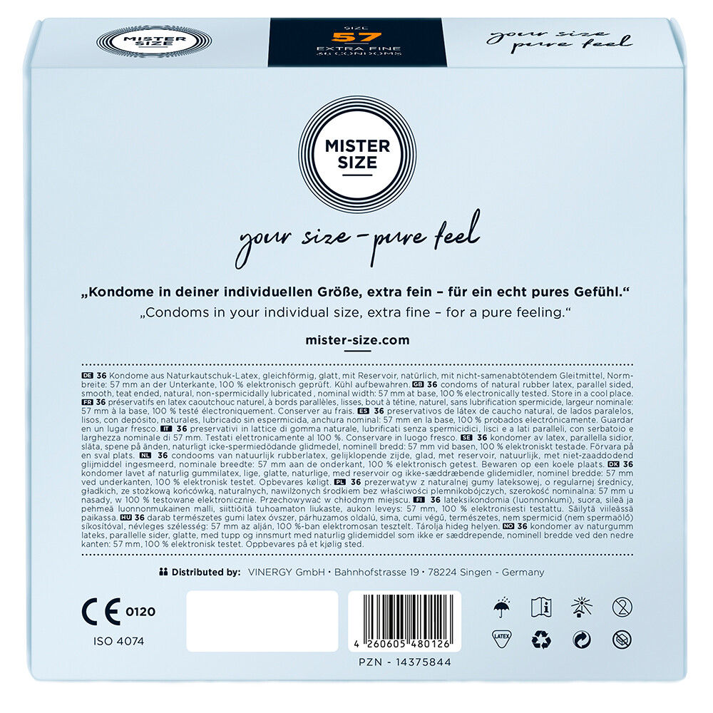 Mister Size 57mm Your Size Pure Feel Condoms 36 Pack - Image 2