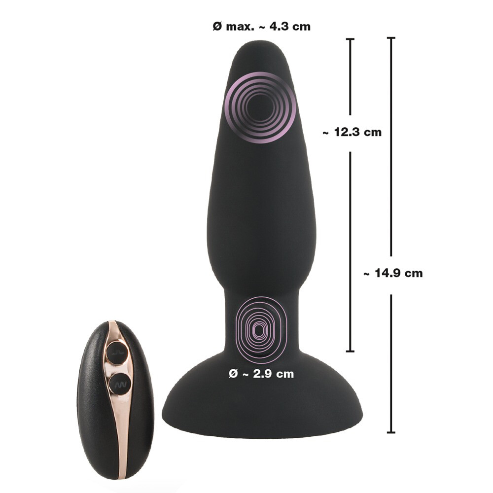 Black Velvet Thumping Anus Butt Plug - Image 4