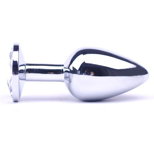 Large Metal Anal Plug With Clear Crystal - Image 2