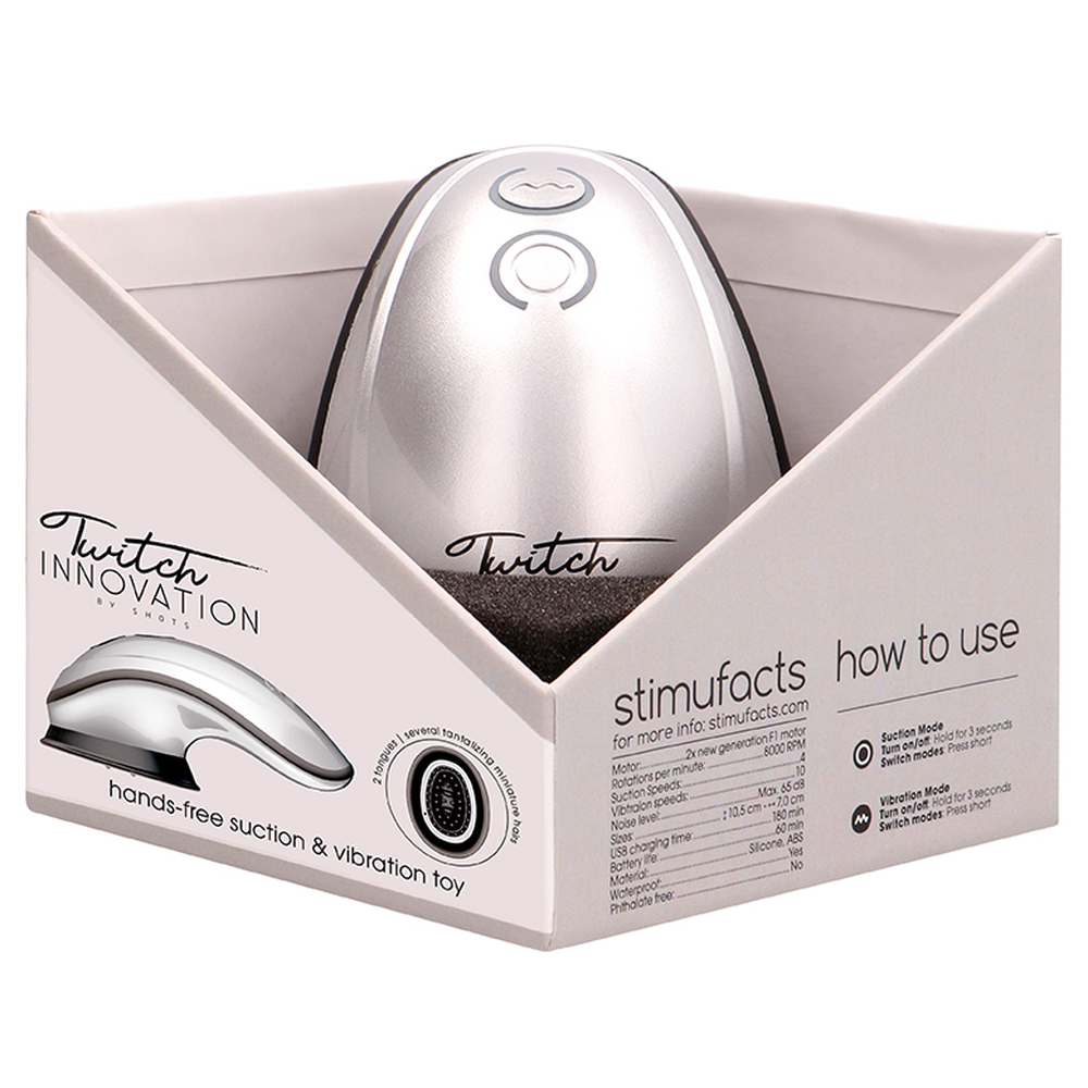 Twitch Silver Hands Free Suction And Vibration Toy - Image 4