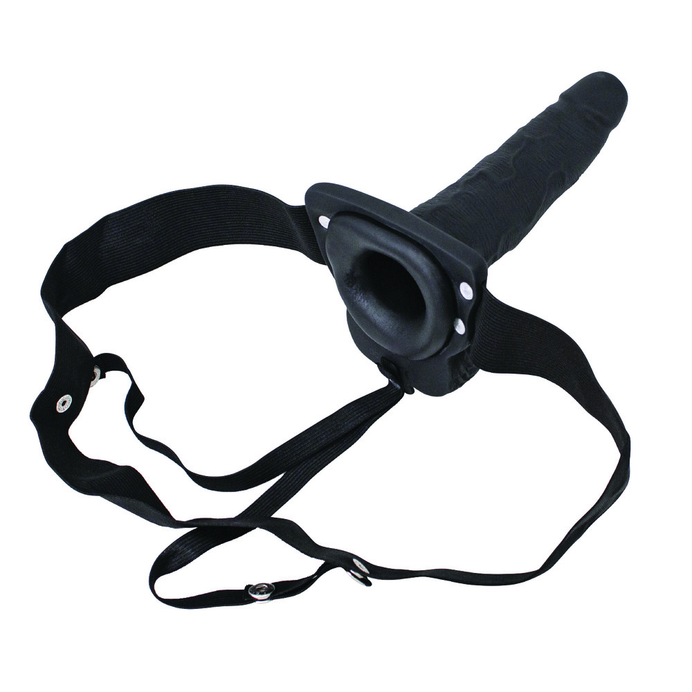 Erection Assistant Hollow Vibrating StrapOn 6 inch Black - Image 2