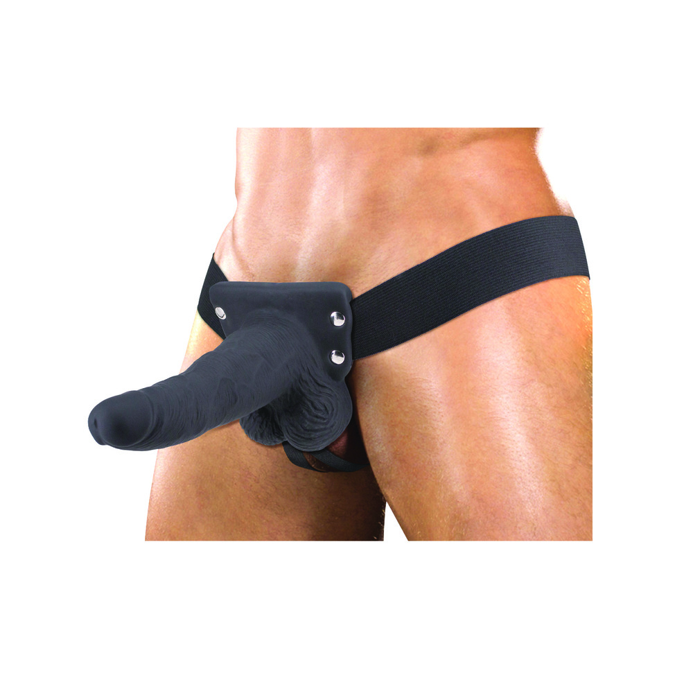 Erection Assistant Hollow Vibrating StrapOn 6 inch Black - Image 3