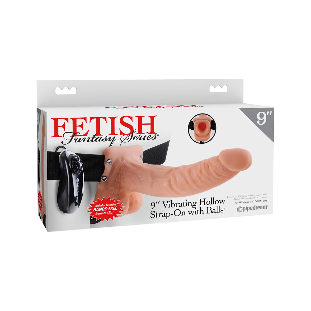 Fetish Fantasy Series 9 Inch Vibrating Hollow Strap On Flesh - Image 4