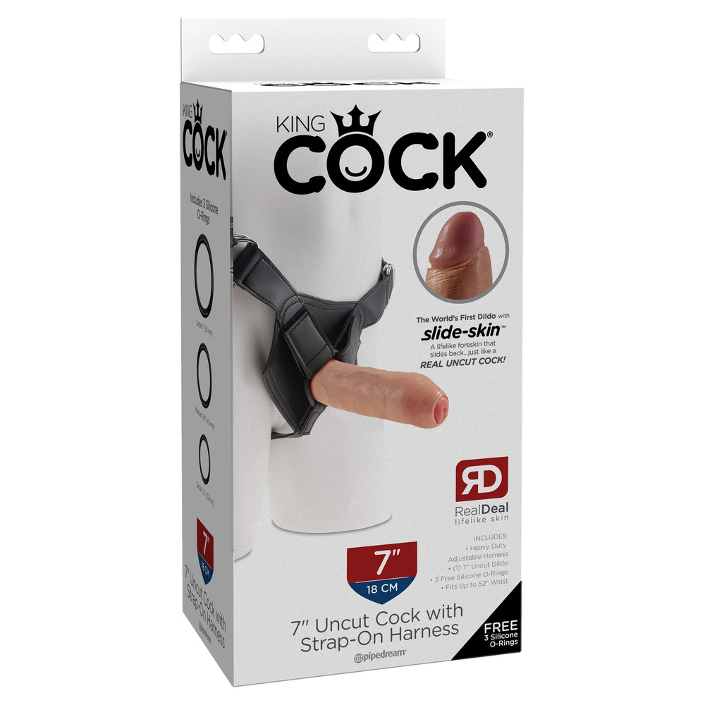 King Cock StrapOn Harness 7inch Uncut Cock - Image 4