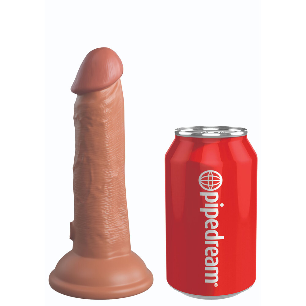 King Cock Elite 6 Inch Dual Density Vibrating Cock Flesh Pink - Image 2