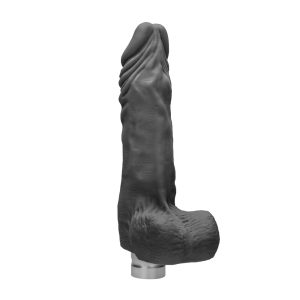 RealRock 9 Inch Black Realistic Vibrating Dildo With Balls