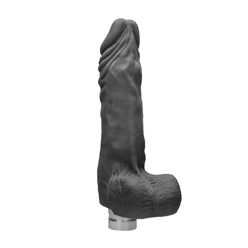 RealRock 9 Inch Black Realistic Vibrating Dildo With Balls