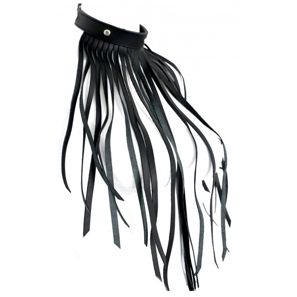 The Red Leather Fringe Necklace Collar - Image 2