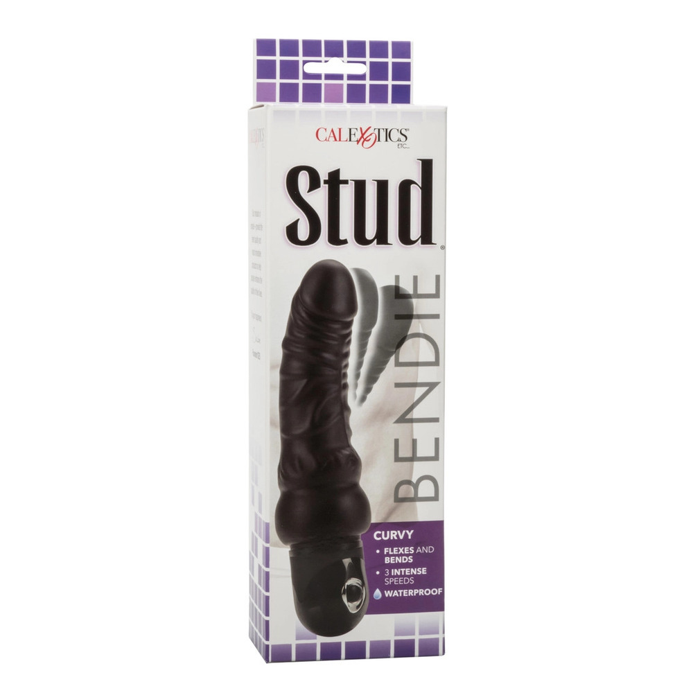 Bendie Power Stud Curvy Vibrator Waterproof Black 6.75 Inch - Image 4