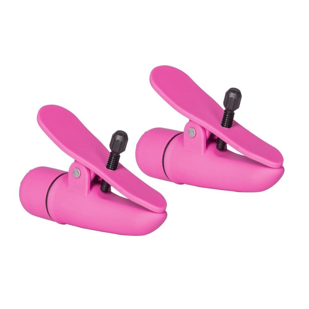 Nipplettes Vibrating Pink Nipple Clamps Adjustable - Image 2