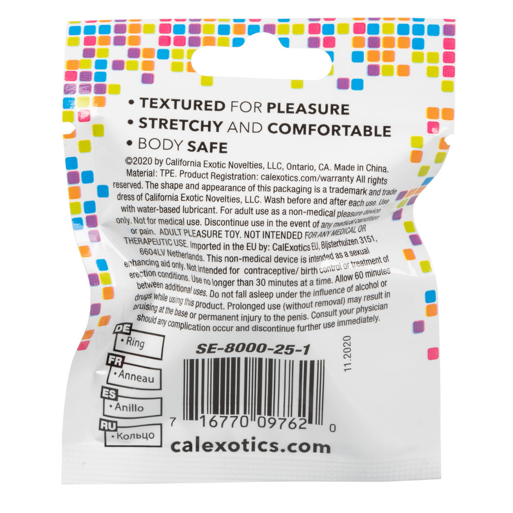 Foil Pack Assorted Textured Cock Ring 1 Supplied - Image 3