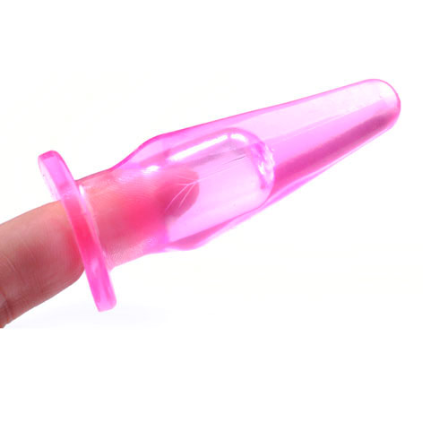 Mini Butt Plug With Finger Hole Pink - Image 3